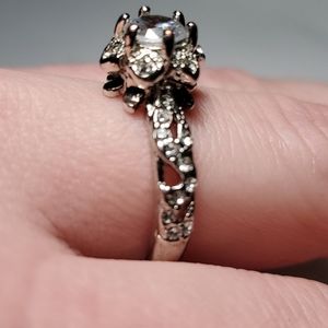 White Sapphire Sterling Silver Ring